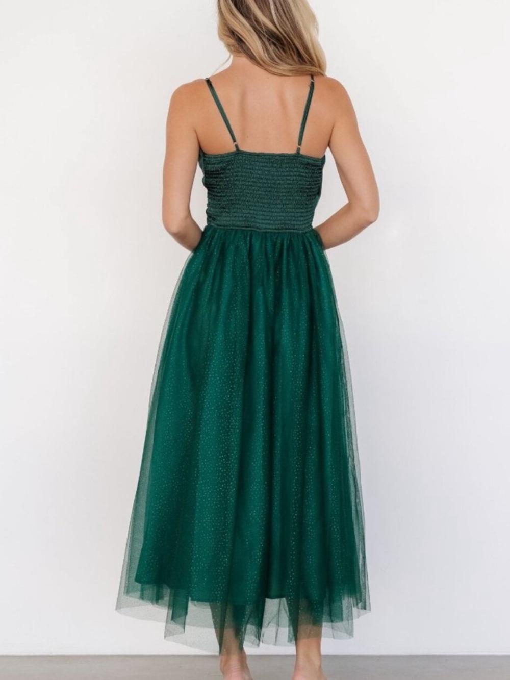 Baltic Born Shonda Sparkle Midi Dress Emerald Green Tulle size XL NWT - Picture 2 of 10